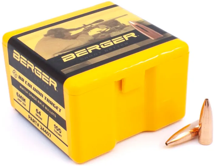 100 BERGER .243 64grs Column T Bench Rest Flat Base Target