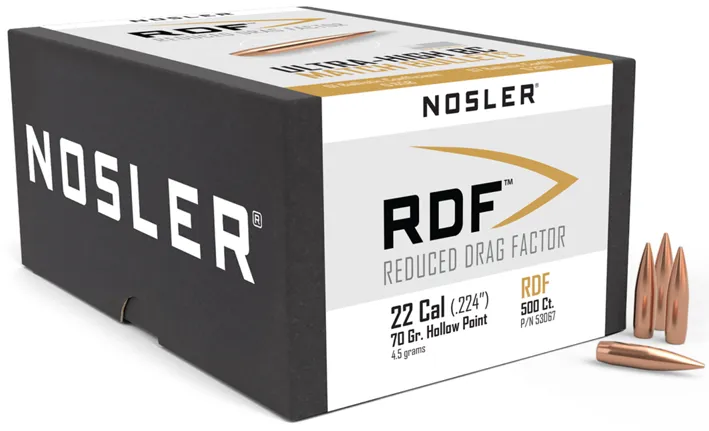 500 NOSLER RDF HPBT .224 70gs Geschosse