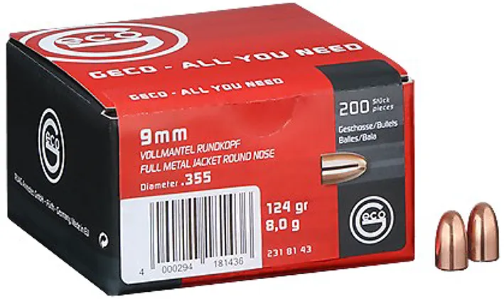 1500 GECO .355-124 VM RUND GESCHOSSE 8,0 Gramm