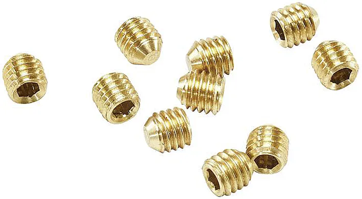 10 BRASS SCREWS HALF HARD, RCBS Messing-Schrauben für Gewindering