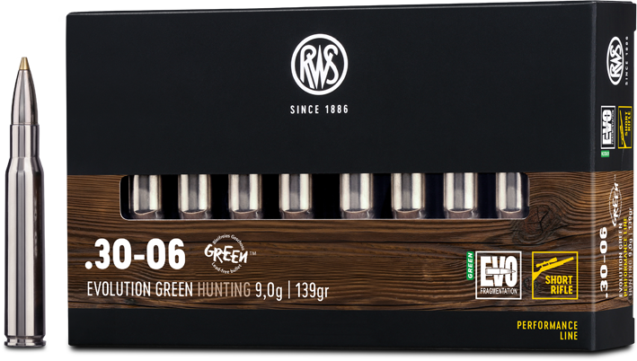 20 RWS .30-06 EVO GREEN 9,0g 139grs Short Rifle