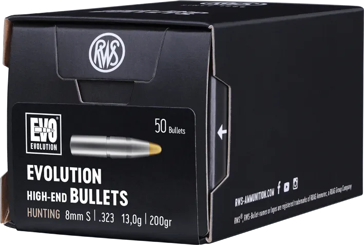 50 RWS 8mm 13,0 Gramm EVO GESCHOSSE