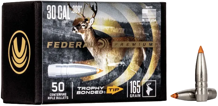 50 Federal .308 175grs Premium Trophy Geschosse Bonded Tip