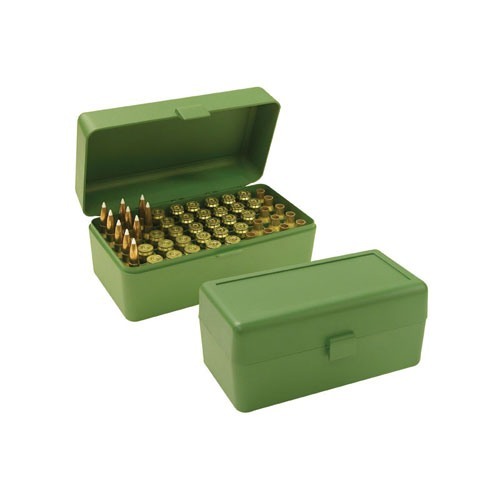 50er MTM BOX GEWEHR GRÜN FÜR WSSM & 500 S&W, mit Scharnier # RSLD-50-10