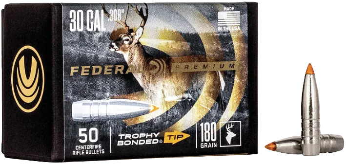 50 Federal .308 180grs Premium Trophy Geschosse Bonded Tip
