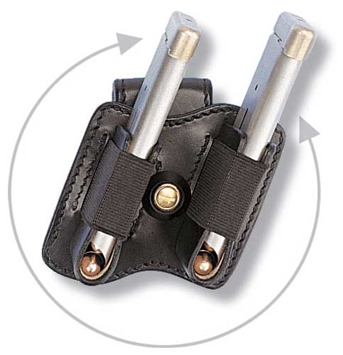 SPEED-BOX DOUBLE 9MM PARA Magazintasche schwarz Mod. 45 ACP einreihig