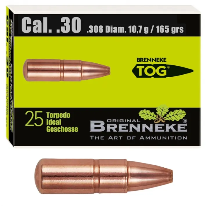 25 BRENNEKE TOG .308 10,7Gramm 165grs Geschosse
