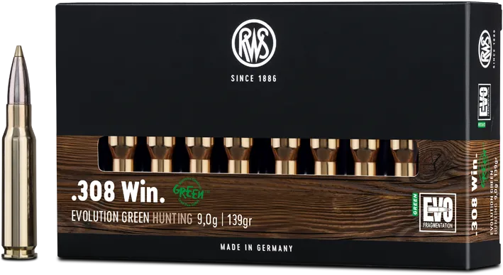 20 RWS .308Win Evo Green 9,0g 139gr          bleifrei