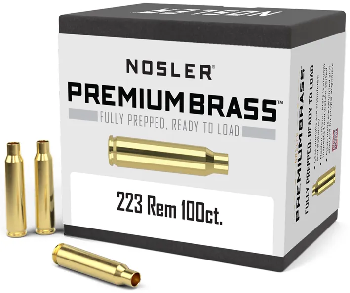 100 HÜLSEN .223 REMINGTON Nosler Messinghülsen