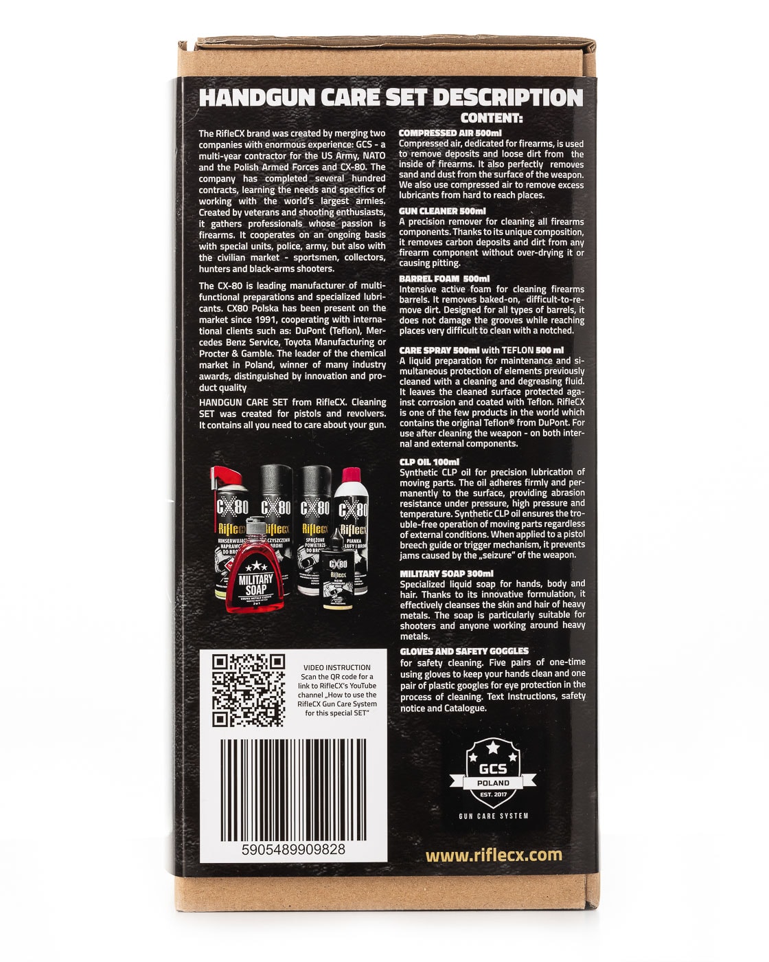 Riflecx Handgun Set Kurzwaffen-Reinigungsset