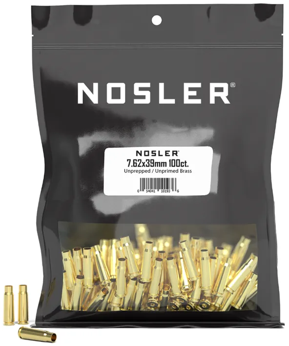 100 HÜLSEN 7,62x39 Nosler Messing, Bulk Brass
