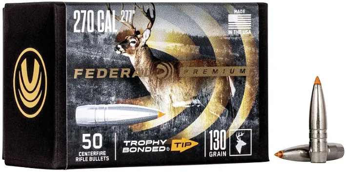 50 Federal .277 130grs Premium Trophy Geschosse Bonded Tip