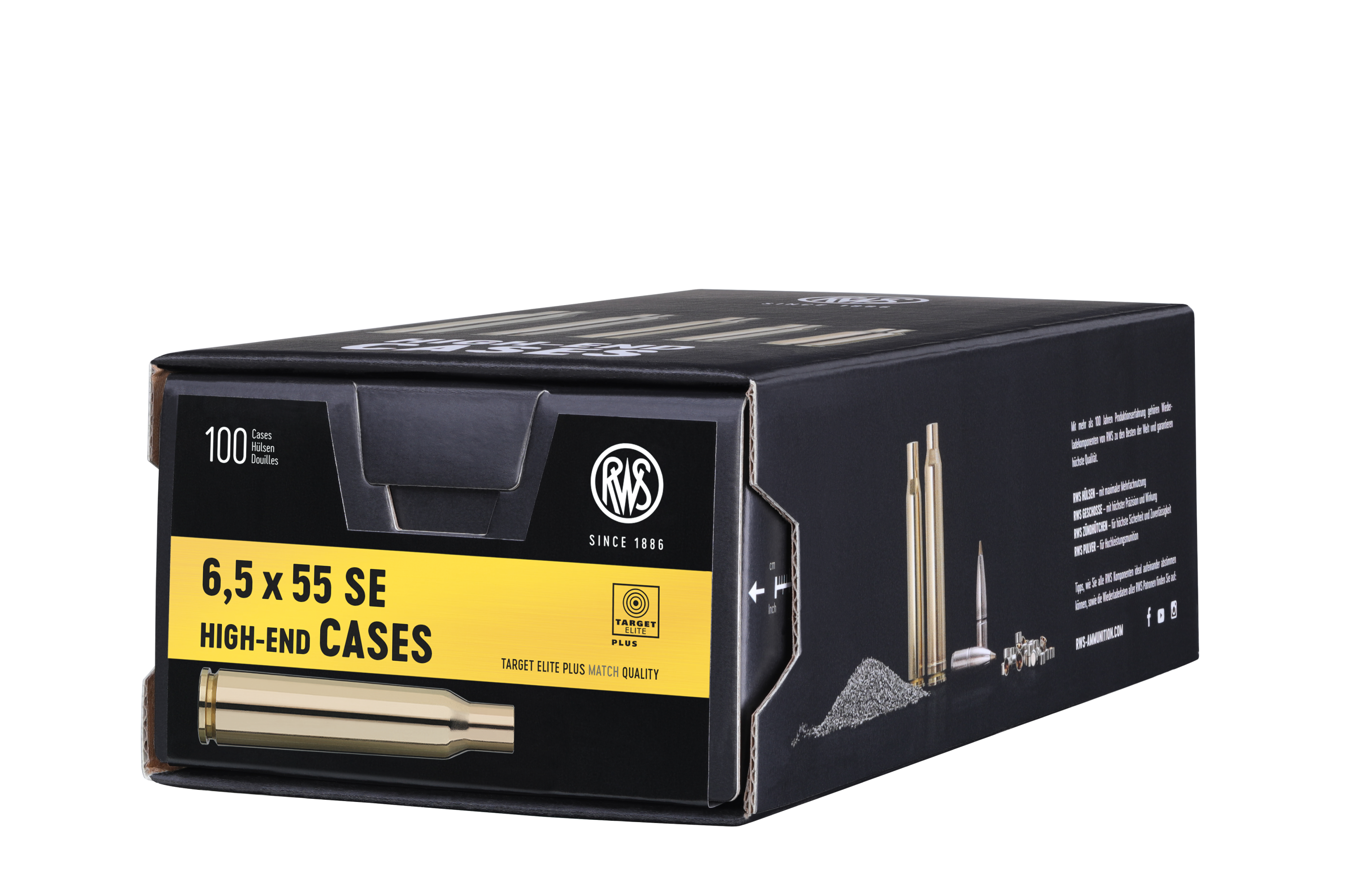 100 HÜLSEN RWS 6,5x55 SE