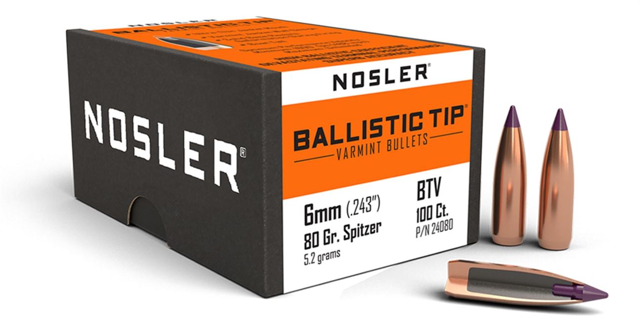 100 BALLISTIC TIP 6mm 80Grs Varmint