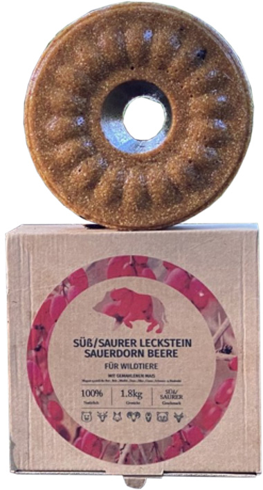 Wildlutscher Sauerdorn Beere 1,8kg Leckstein für Schwarzwild