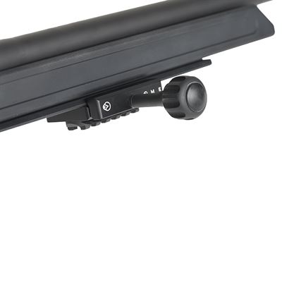 Adapter für ARCA Rail mit Picatinny Rail unten Alu mit seitlichem Drehknopf