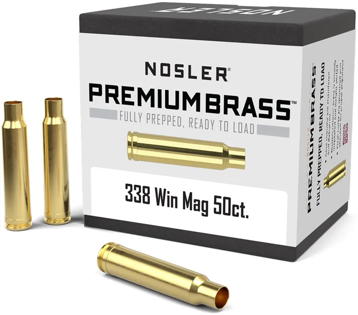 50 HÜLSEN.338 WIN MAG Nosler Messinghülsen