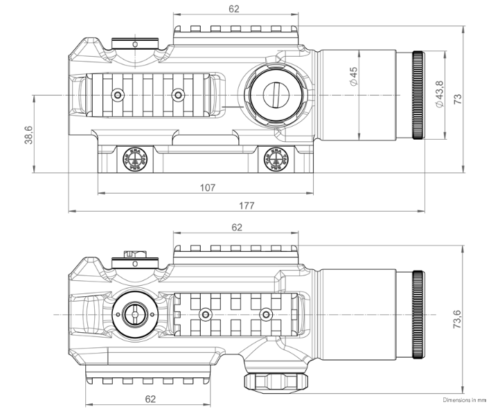 KAHLES K4i ABS Circle Dot 1,5cm/100m 1''m Mittelrohr