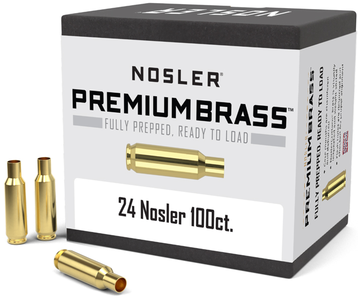 100 HÜLSEN .24 NOSLER Messinghülsen