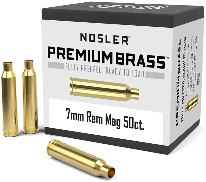 50 HÜLSEN 7mmREM MAG NOSLER Messinghülsen