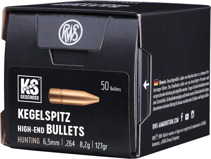50 RWS 6.5mm KS-8.2 GESCHOSSE