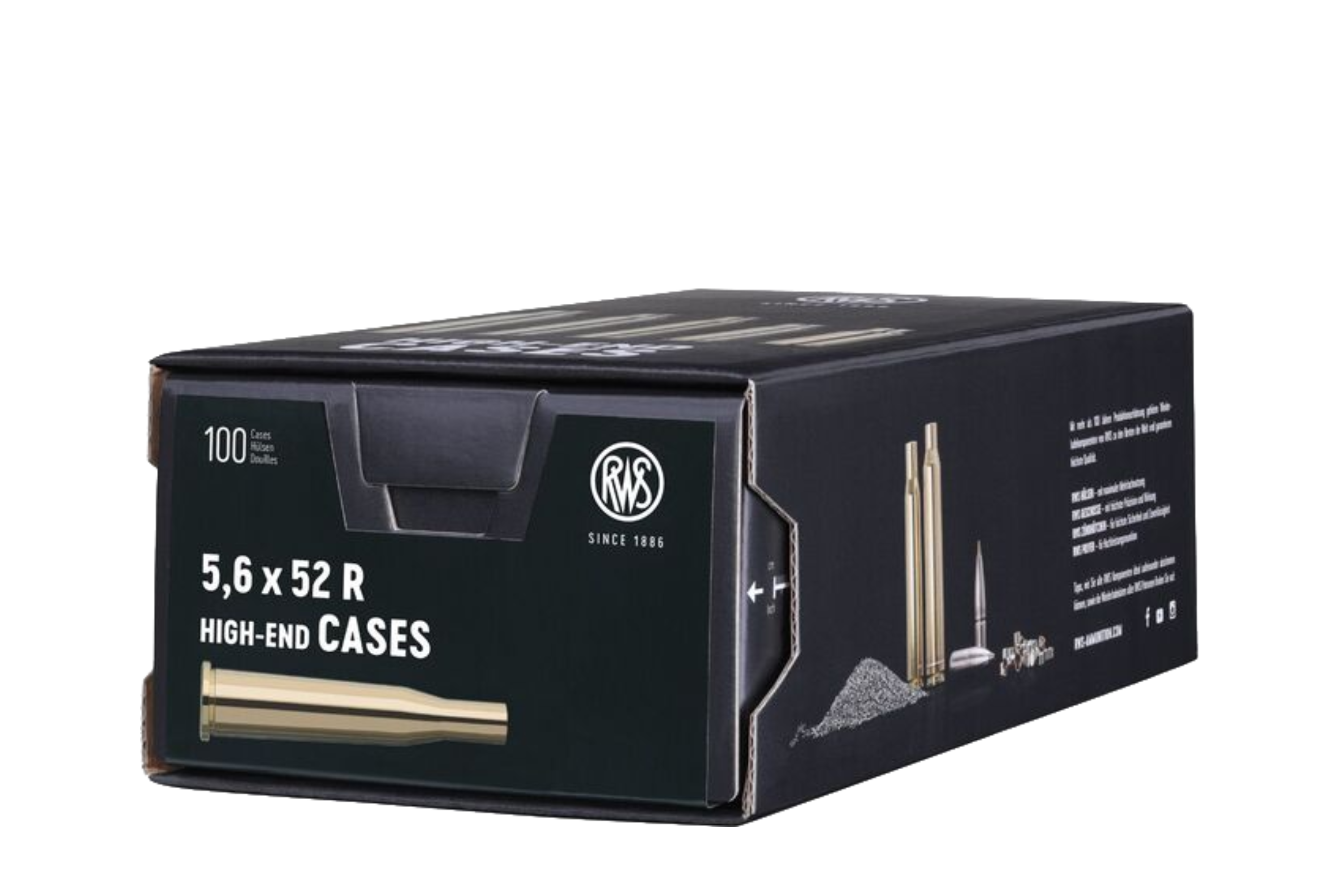 100 HÜLSEN RWS 5,6x52 R