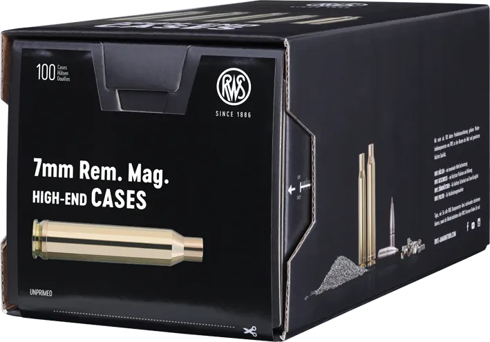 100 HÜLSEN RWS 7mm REM MAG