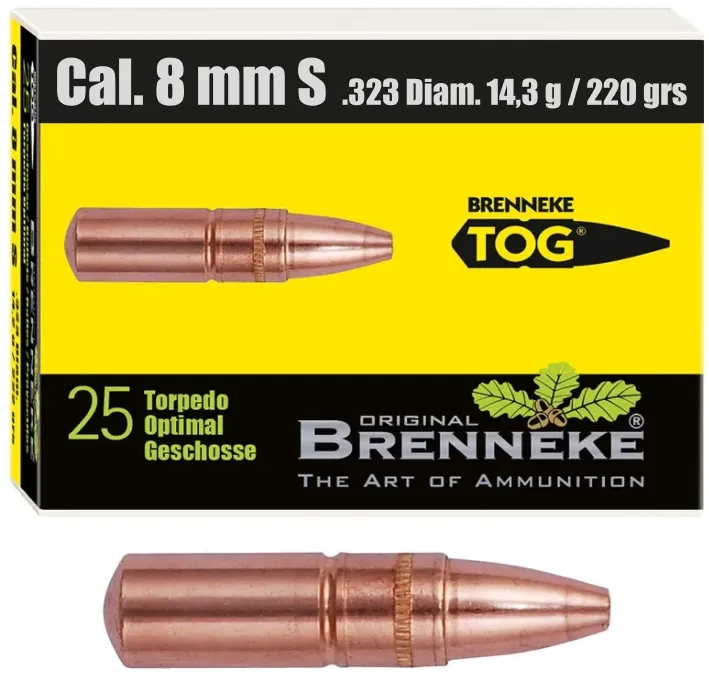25 BRENNEKE TOG .338 14,3gr 220 grs Geschosse