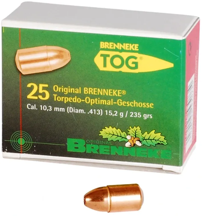25 BRENNEKE TOG 10,3mm 15,2gr 235grs Geschosse