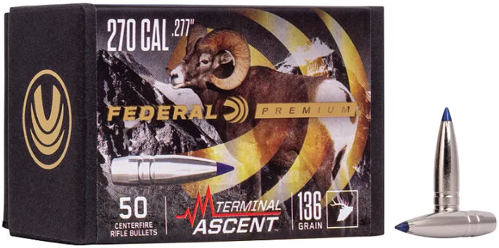 50 Federal .277 136grs Premium Geschosse Terminal Ascent Comp