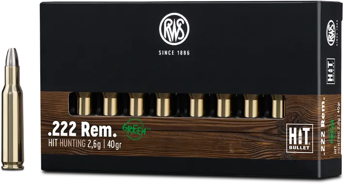 20 RWS .222 Rem HIT 2,6g 40gr bleifrei