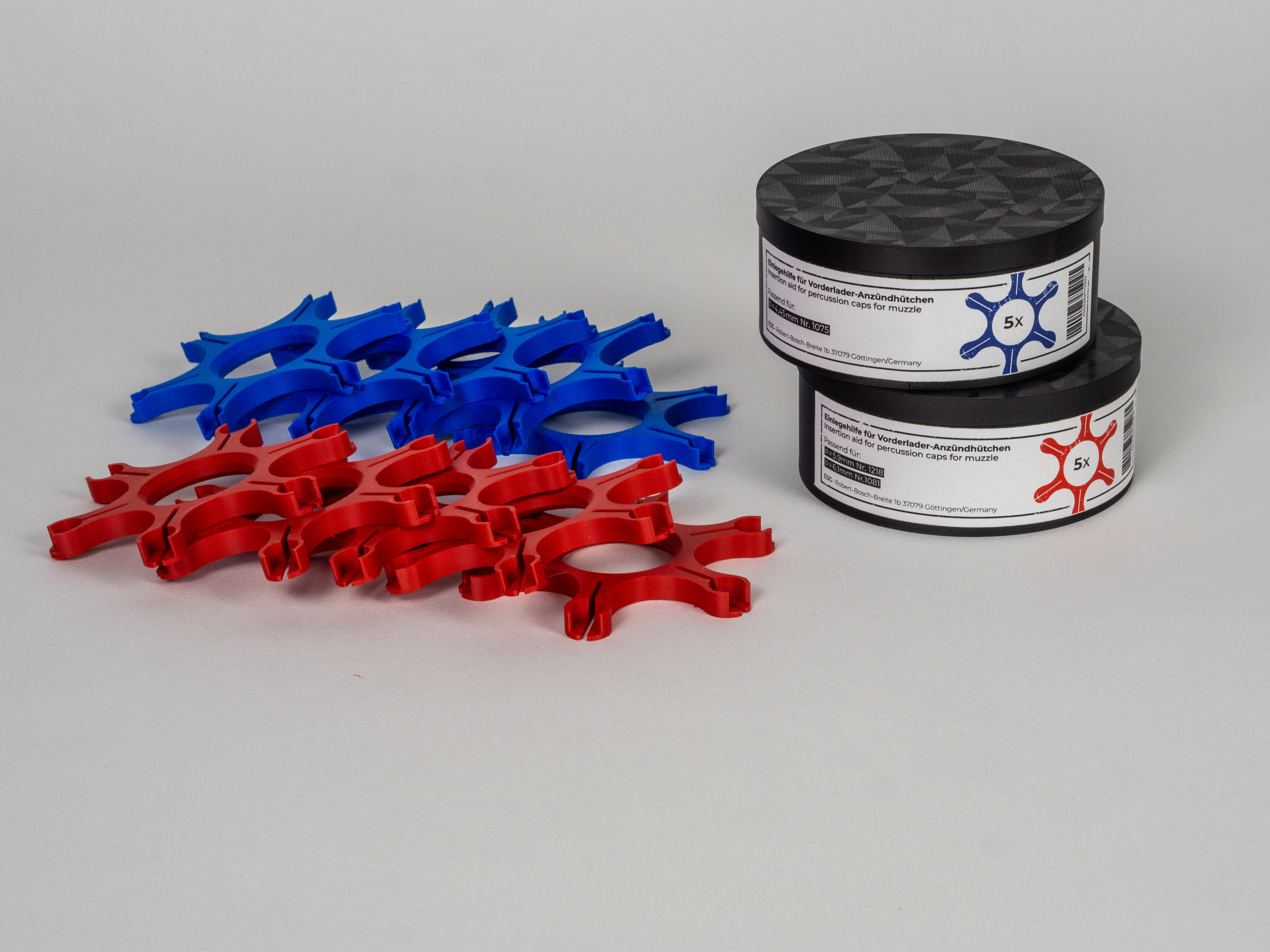 Zündhütchen Einlegehilfe 4,45 Typ Nr. 1075 blau, klein Zündhütchen Einlegehilfe 4,45 Typ Nr. 1075 blau, klein