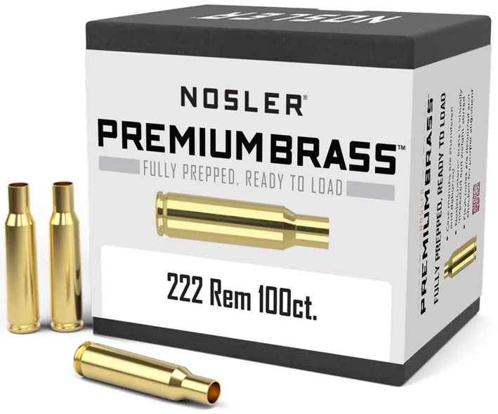 100 HÜLSEN .222 REMINGTON Nosler Messinghülsen