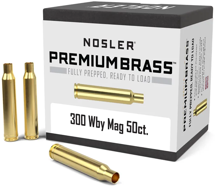 50 HÜLSEN .300Wby MAG NOSLER Messinghülsen