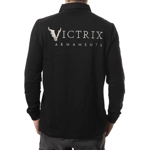 Victrix T-Shirt MAN POLOSHIRT LANG ARM FARBE: SCHWARZ